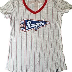 Women's MLB Texas Rangers Short Sleeve Blouse Size Medium Campus Lifestyle